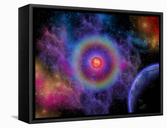 Colorful Emissions are Released from a Distant Star-Stocktrek Images-Framed Premier Image Canvas