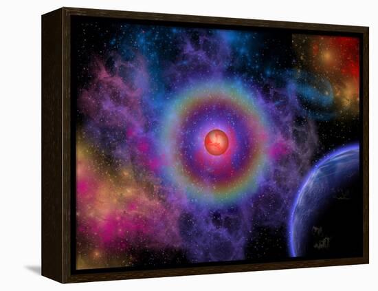 Colorful Emissions are Released from a Distant Star-Stocktrek Images-Framed Premier Image Canvas