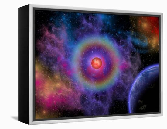 Colorful Emissions are Released from a Distant Star-Stocktrek Images-Framed Premier Image Canvas