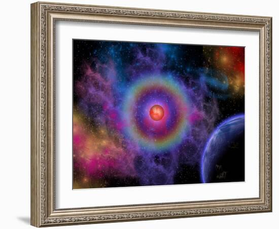 Colorful Emissions are Released from a Distant Star-Stocktrek Images-Framed Photographic Print