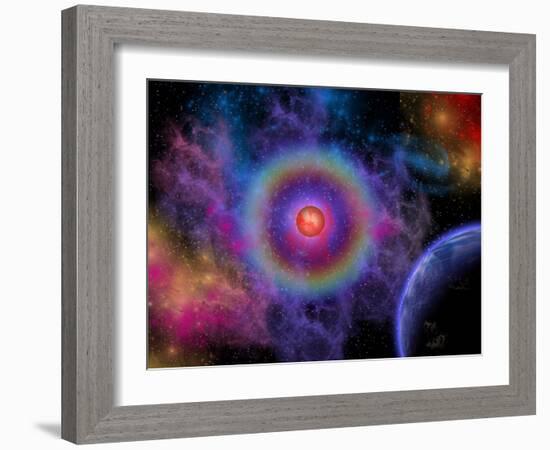 Colorful Emissions are Released from a Distant Star-Stocktrek Images-Framed Photographic Print