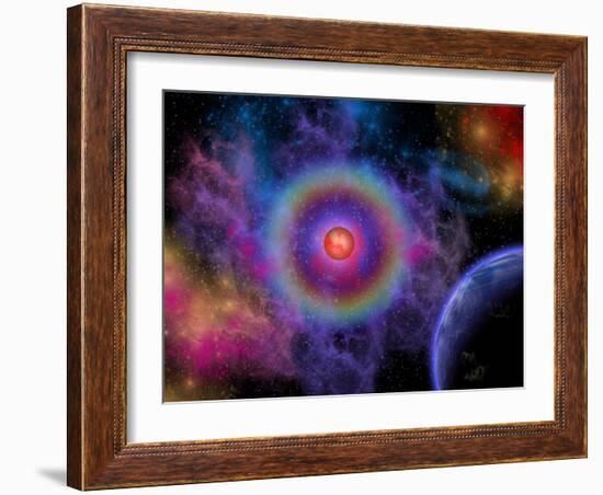 Colorful Emissions are Released from a Distant Star-Stocktrek Images-Framed Photographic Print