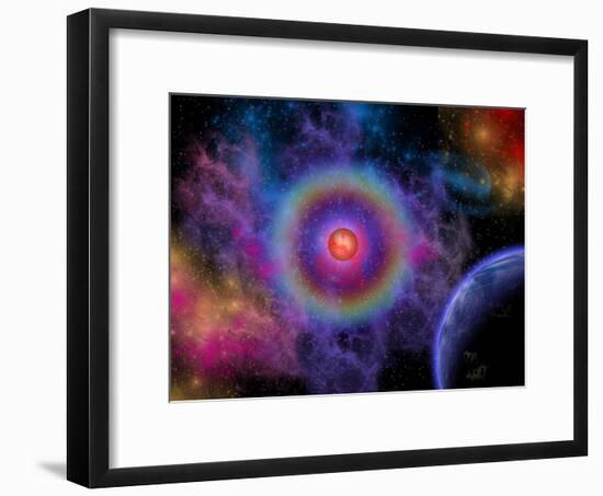 Colorful Emissions are Released from a Distant Star-Stocktrek Images-Framed Photographic Print