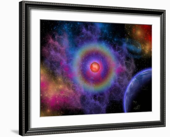 Colorful Emissions are Released from a Distant Star-Stocktrek Images-Framed Photographic Print