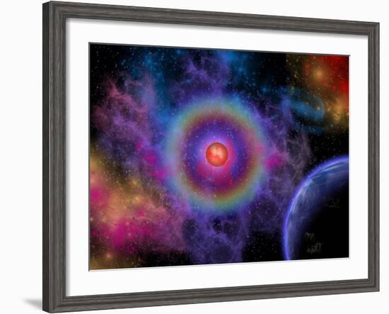 Colorful Emissions are Released from a Distant Star-Stocktrek Images-Framed Photographic Print