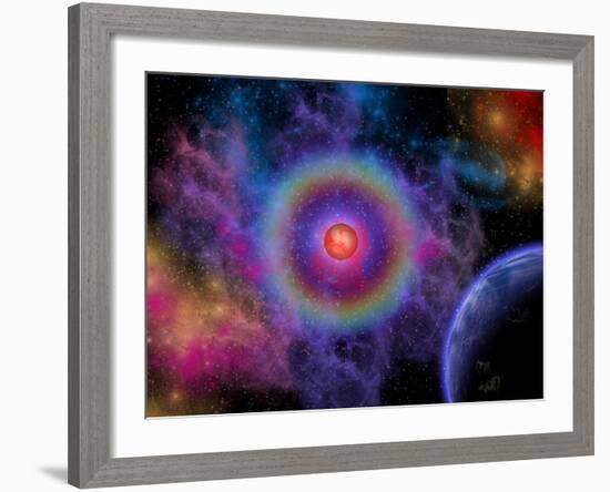 Colorful Emissions are Released from a Distant Star-Stocktrek Images-Framed Photographic Print