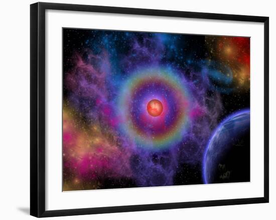 Colorful Emissions are Released from a Distant Star-Stocktrek Images-Framed Photographic Print