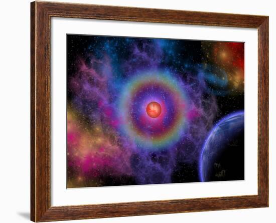 Colorful Emissions are Released from a Distant Star-Stocktrek Images-Framed Photographic Print