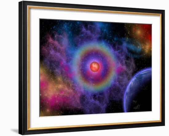 Colorful Emissions are Released from a Distant Star-Stocktrek Images-Framed Photographic Print