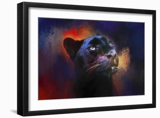 Colorful Expressions Black Leopard-Jai Johnson-Framed Giclee Print