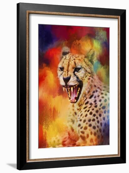 Colorful Expressions Cheetah 2-Jai Johnson-Framed Giclee Print