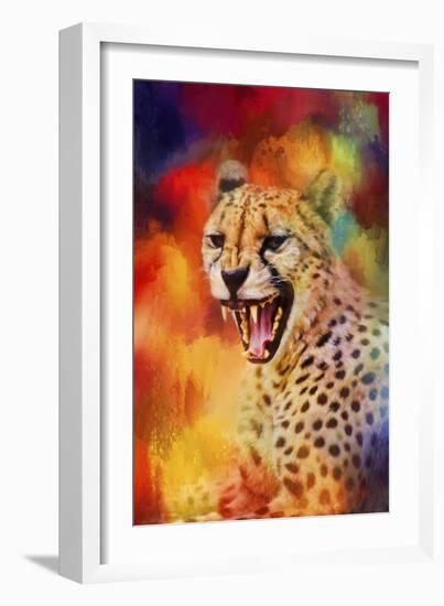 Colorful Expressions Cheetah 2-Jai Johnson-Framed Giclee Print