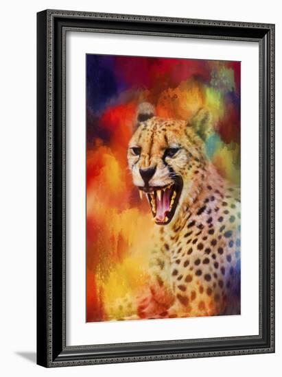 Colorful Expressions Cheetah 2-Jai Johnson-Framed Giclee Print