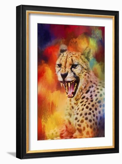 Colorful Expressions Cheetah 2-Jai Johnson-Framed Giclee Print