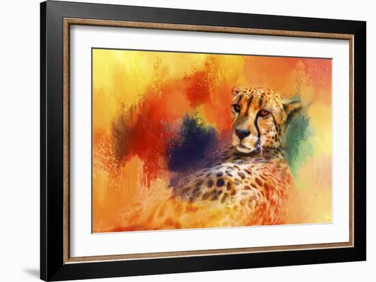 Colorful Expressions Cheetah-Jai Johnson-Framed Giclee Print