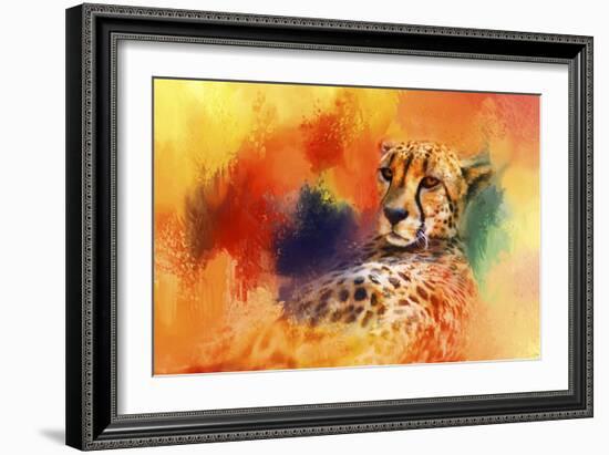 Colorful Expressions Cheetah-Jai Johnson-Framed Giclee Print