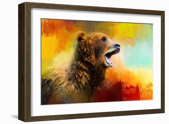 Colorful Expressions Grizzly Bear 2-Jai Johnson-Framed Giclee Print