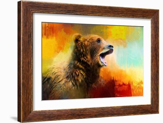 Colorful Expressions Grizzly Bear 2-Jai Johnson-Framed Giclee Print