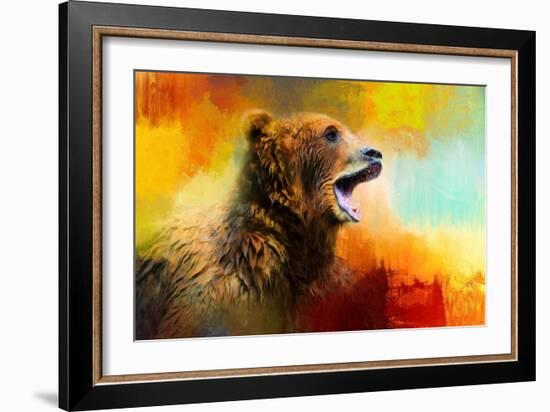 Colorful Expressions Grizzly Bear 2-Jai Johnson-Framed Giclee Print