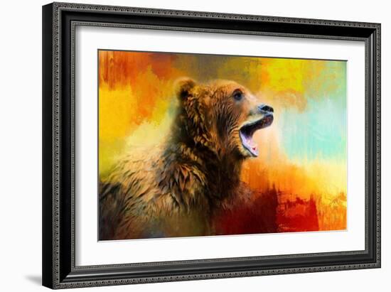 Colorful Expressions Grizzly Bear 2-Jai Johnson-Framed Giclee Print