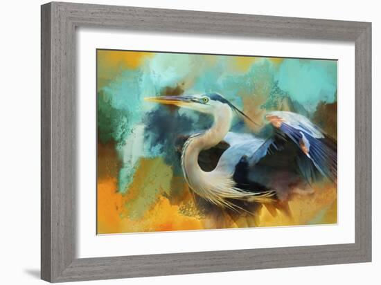 Colorful Expressions Heron-Jai Johnson-Framed Giclee Print