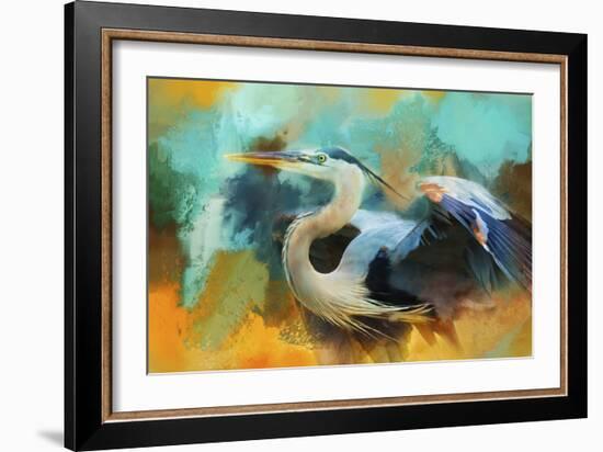 Colorful Expressions Heron-Jai Johnson-Framed Giclee Print