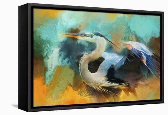 Colorful Expressions Heron-Jai Johnson-Framed Premier Image Canvas