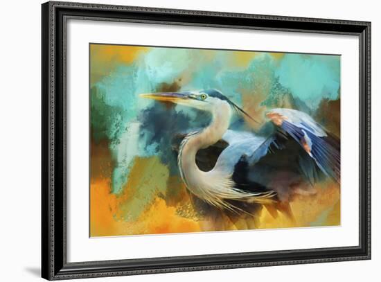 Colorful Expressions Heron-Jai Johnson-Framed Giclee Print