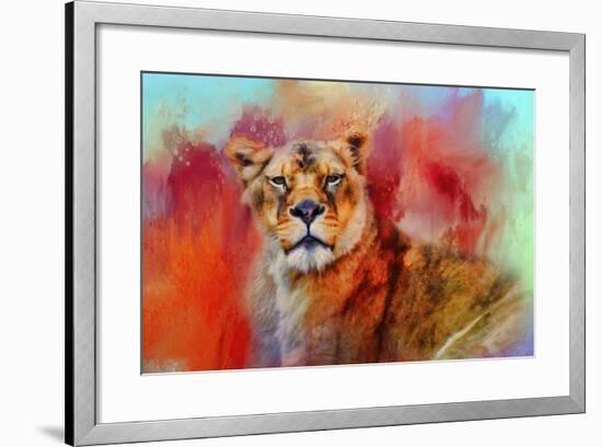 Colorful Expressions Lioness-Jai Johnson-Framed Giclee Print