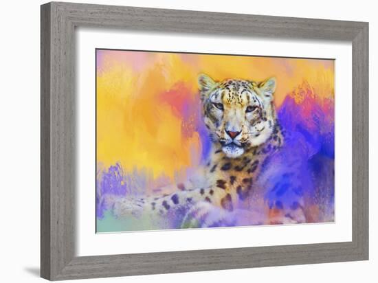 Colorful Expressions Snow Leopard-Jai Johnson-Framed Giclee Print