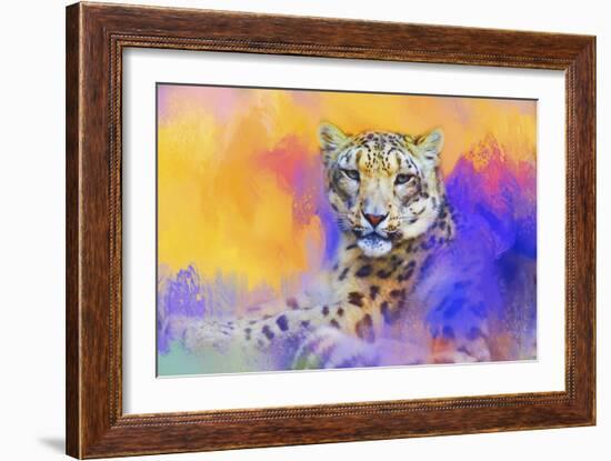 Colorful Expressions Snow Leopard-Jai Johnson-Framed Giclee Print