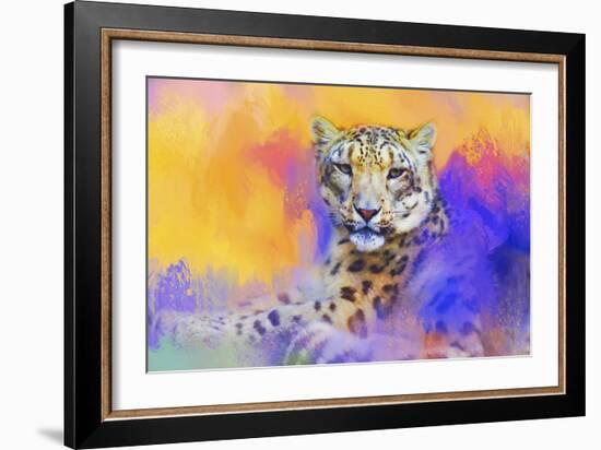 Colorful Expressions Snow Leopard-Jai Johnson-Framed Giclee Print