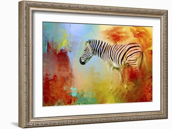 Colorful Expressions Zebra-Jai Johnson-Framed Giclee Print