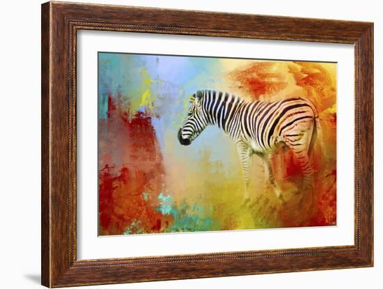 Colorful Expressions Zebra-Jai Johnson-Framed Giclee Print