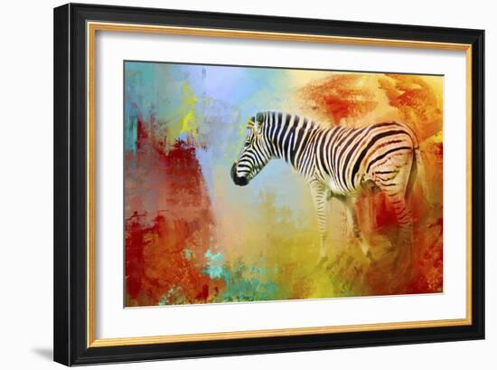 Colorful Expressions Zebra-Jai Johnson-Framed Giclee Print