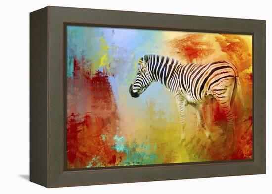 Colorful Expressions Zebra-Jai Johnson-Framed Premier Image Canvas