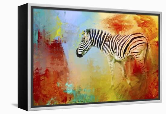Colorful Expressions Zebra-Jai Johnson-Framed Premier Image Canvas