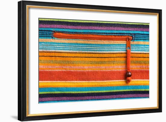 Colorful Fabric Texture With Zipper-Ultrapro-Framed Art Print