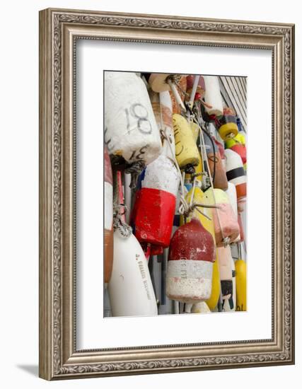 Colorful Fishing Floats, Block Island, Rhode Island, USA-Cindy Miller Hopkins-Framed Photographic Print