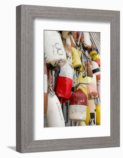 Colorful Fishing Floats, Block Island, Rhode Island, USA-Cindy Miller Hopkins-Framed Photographic Print