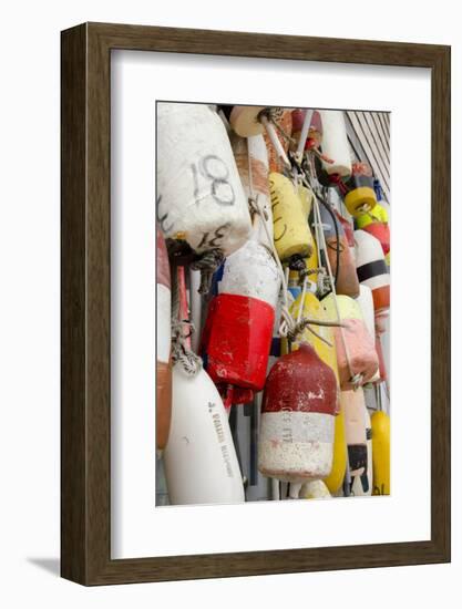 Colorful Fishing Floats, Block Island, Rhode Island, USA-Cindy Miller Hopkins-Framed Photographic Print