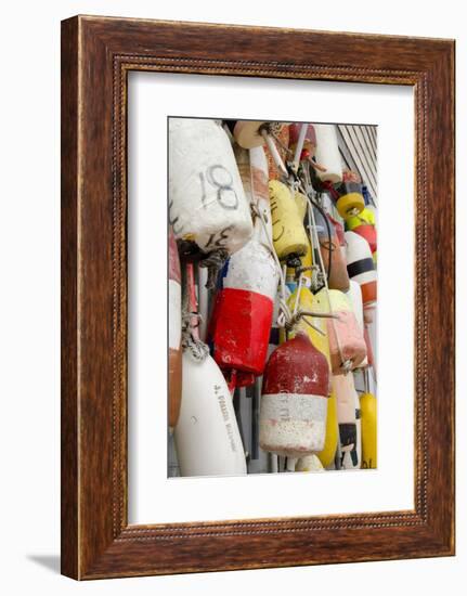 Colorful Fishing Floats, Block Island, Rhode Island, USA-Cindy Miller Hopkins-Framed Photographic Print