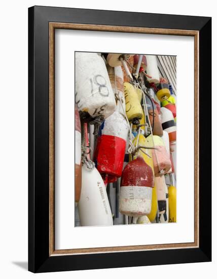 Colorful Fishing Floats, Block Island, Rhode Island, USA-Cindy Miller Hopkins-Framed Photographic Print