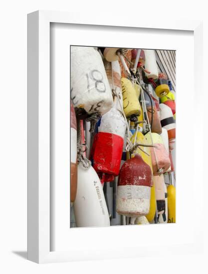 Colorful Fishing Floats, Block Island, Rhode Island, USA-Cindy Miller Hopkins-Framed Photographic Print