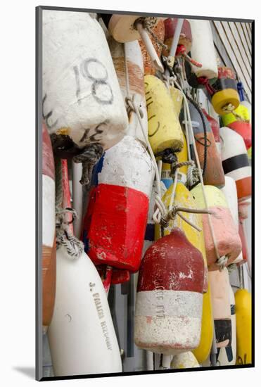 Colorful Fishing Floats, Block Island, Rhode Island, USA-Cindy Miller Hopkins-Mounted Photographic Print