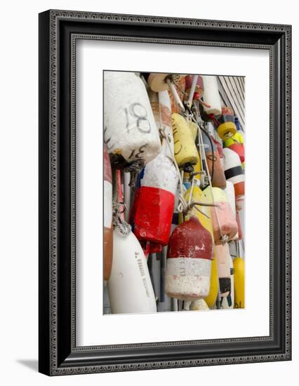 Colorful Fishing Floats, Block Island, Rhode Island, USA-Cindy Miller Hopkins-Framed Photographic Print