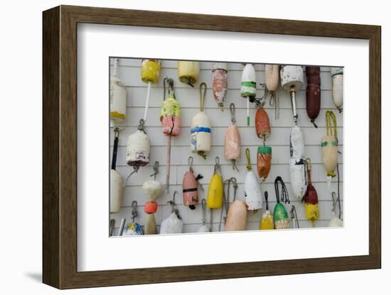 Colorful Fishing Floats, Block Island, Rhode Island, USA-Cindy Miller Hopkins-Framed Photographic Print