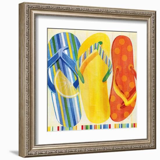 Colorful Flip Flops-Mary Escobedo-Framed Art Print