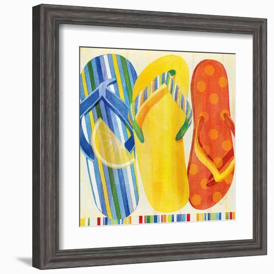 Colorful Flip Flops-Mary Escobedo-Framed Art Print