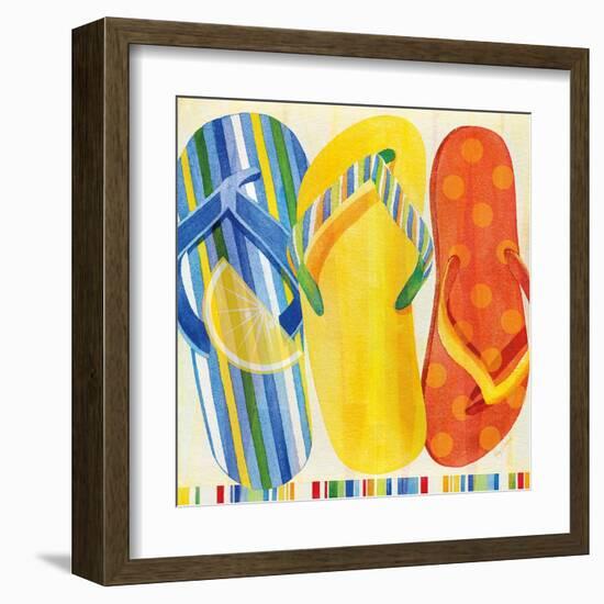 Colorful Flip Flops-Mary Escobedo-Framed Art Print